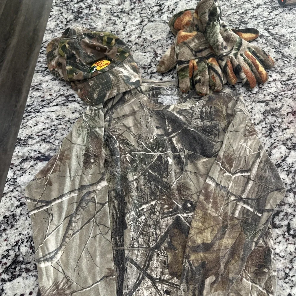 Youth Hunting‎ Set Gloves / Hat / Shirt XL (14-16)